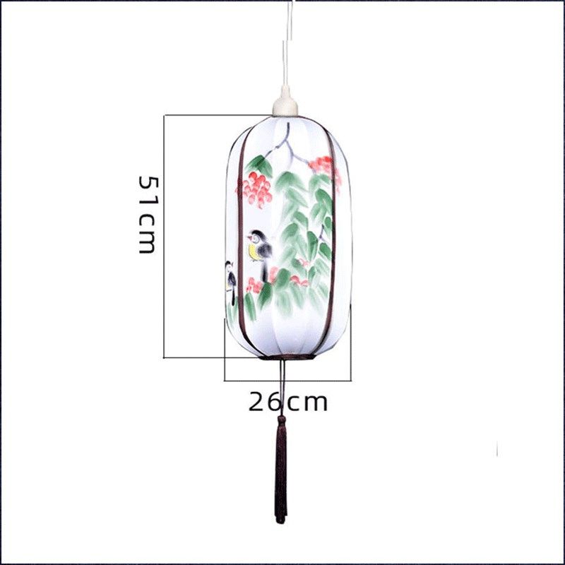 婚庆道具新中式手绘仿古灯笼空中吊灯中国风婚礼舞台布艺吊顶装饰