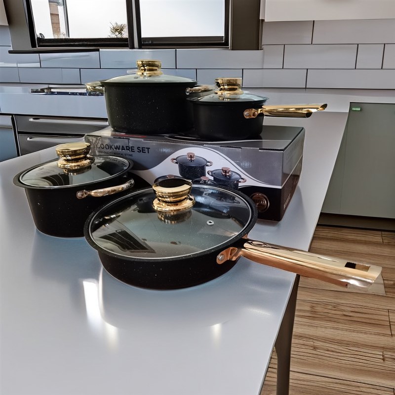 14件套铝锅套装家用pots供应铝锅7件套锅 酒店炊具砂光铝汤锅