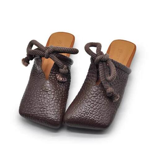 跨境Square Toe Flats Slippers Women Designer Mu Shoes