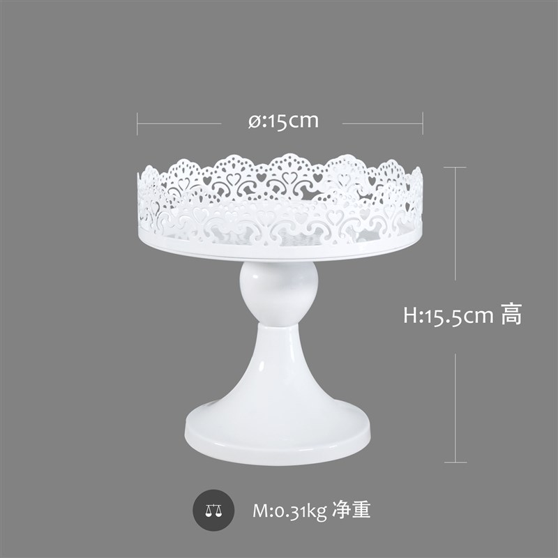 白色系点心盘 铁艺蛋糕架婚庆道具 欧式甜品台摆件 蕾丝边蛋新品