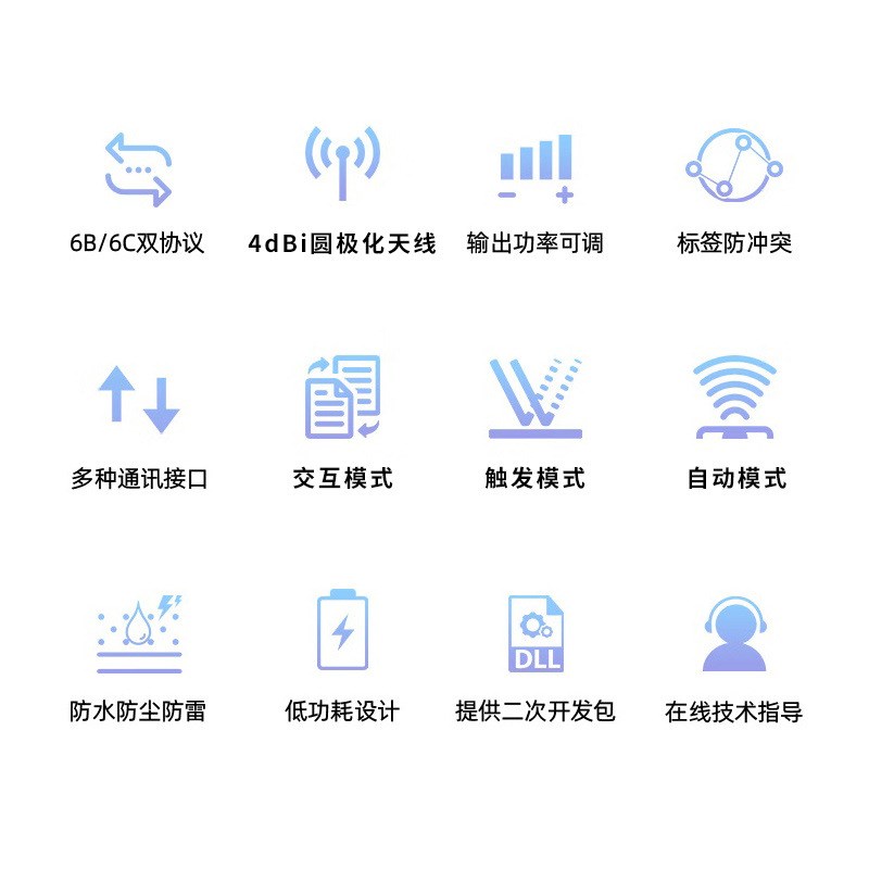 学籍消费考勤就餐游泳管理固定精巧型18000-6C-6B读写RFID一体机