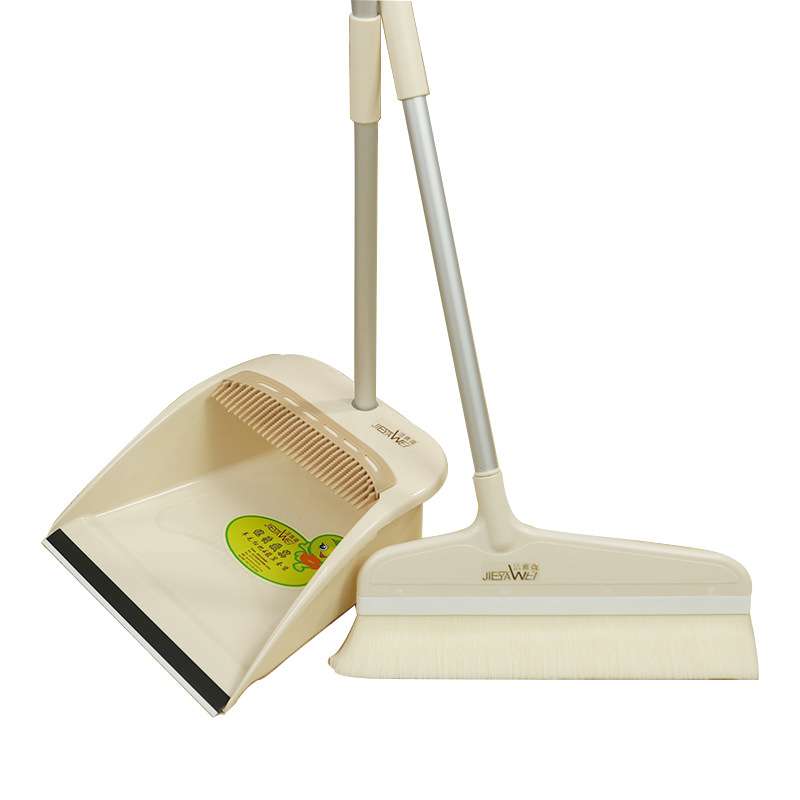 S588加大款羊毛扫把簸箕套装组合木地板软毛扫帚头发铝合金梳齿带