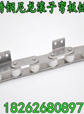 304不锈钢弯板链条单侧双侧单孔双孔尼龙C20402042 20502062 2082