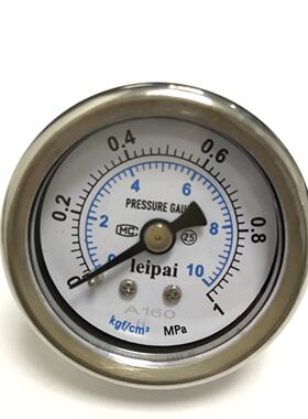 Pressure gauge 1mpa 10kgf/cm2 ZG1/8PT 轴向不锈钢压力表 47mm