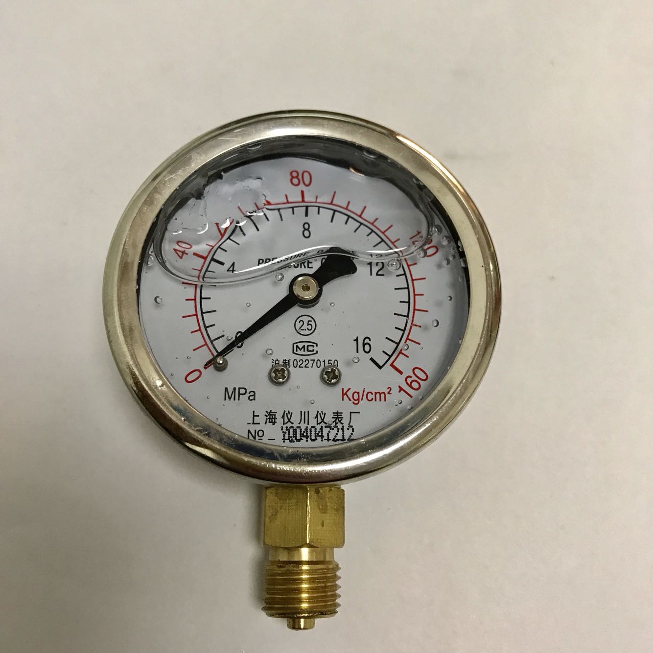 0-16mpa 0-160kgf/cm2 防震压力表 直径60mm YN-60 背后外壳61mm