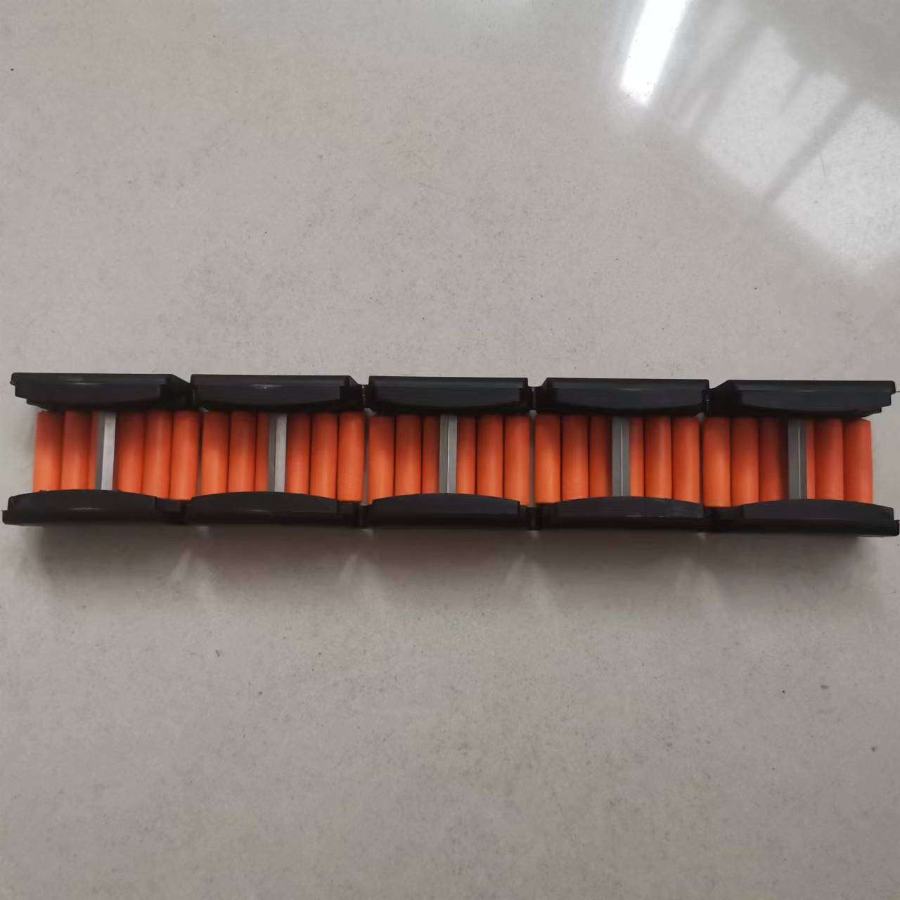 单排塑料滚珠护栏不锈钢算盘式转弯过渡板网带输送机滚珠护板配件