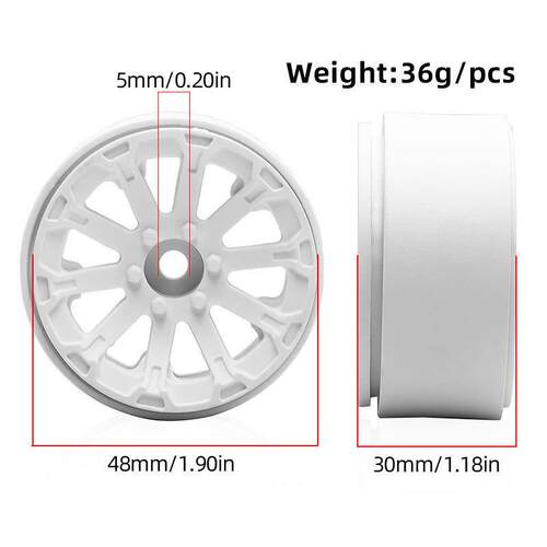 RC模型 1/10仿真攀爬车用 1.9寸塑胶夹胎轮毂 条幅轮毂 C104
