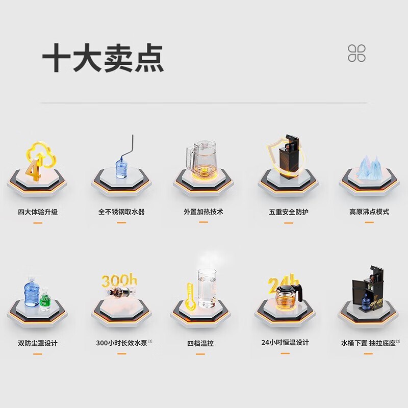 茶吧机家用立式单温智能多功能茶吧机CB3485LK-J 温热