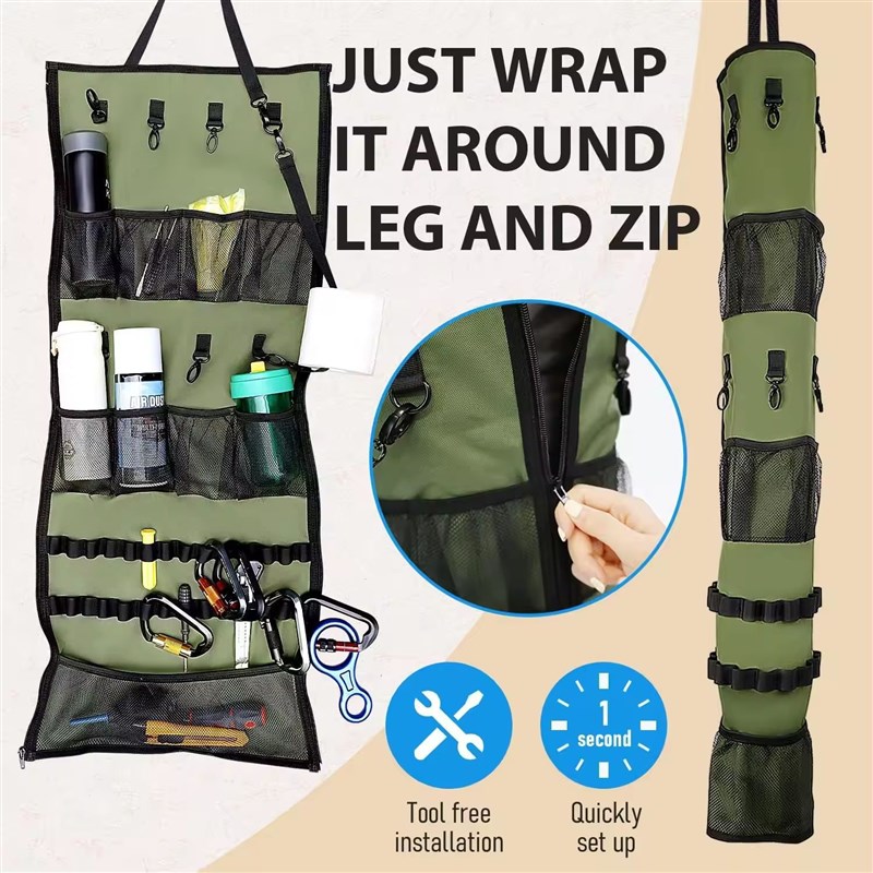 跨境户外露营装备悬挂式收纳挂袋遮阳篷支架帐篷工具帆布收纳挂袋