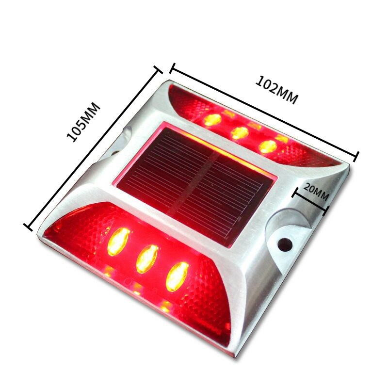 太阳能铸铝道钉警示灯高速路面反光地埋灯园林货车夜间闪光障碍灯