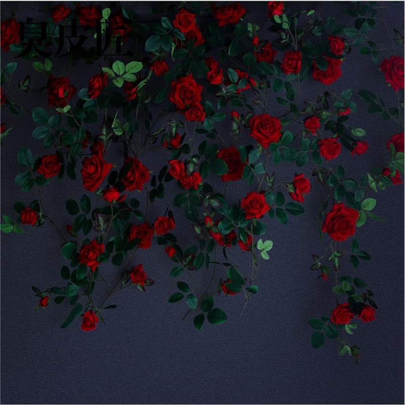 仿真玫瑰花藤假花藤条客厅空调管道室内阳台装饰遮挡塑料仿真植物