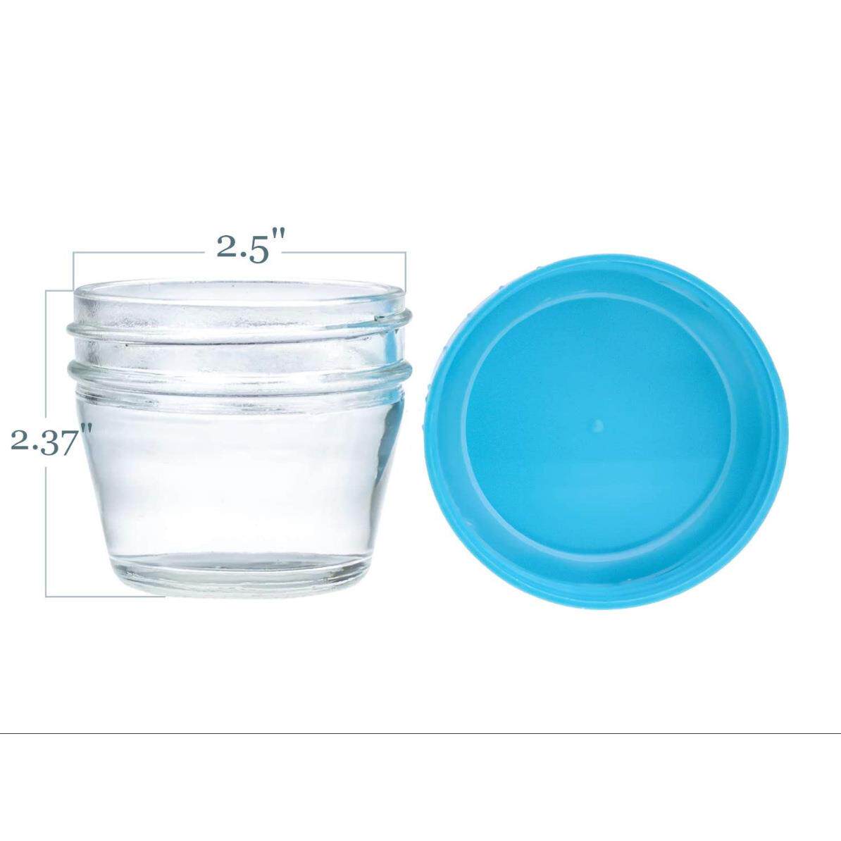 120ml玻璃瓶配彩色塑料盖4OZ梅森罐配吸管盖40只装果酱瓶