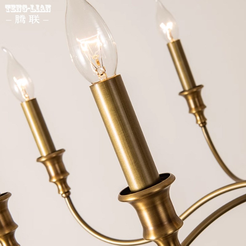 法式简约客厅餐厅吊灯美式复古卧室全铜吊灯别墅家用餐厅吊灯具