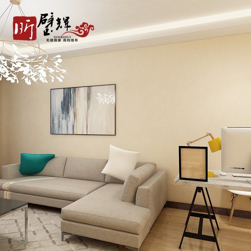 厂家直销轻奢简约 横纹暗花无缝提花墙布 素色新中式壁布墙纸壁纸