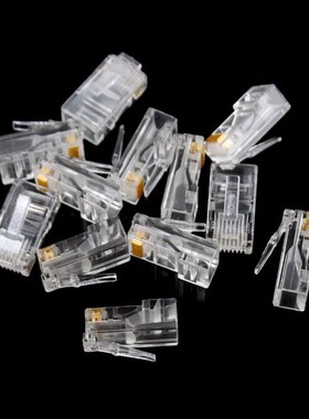 RJ45 8P8C CAT5E 全新铜网络超五类水晶头0.35厚三叉小铜片1000个