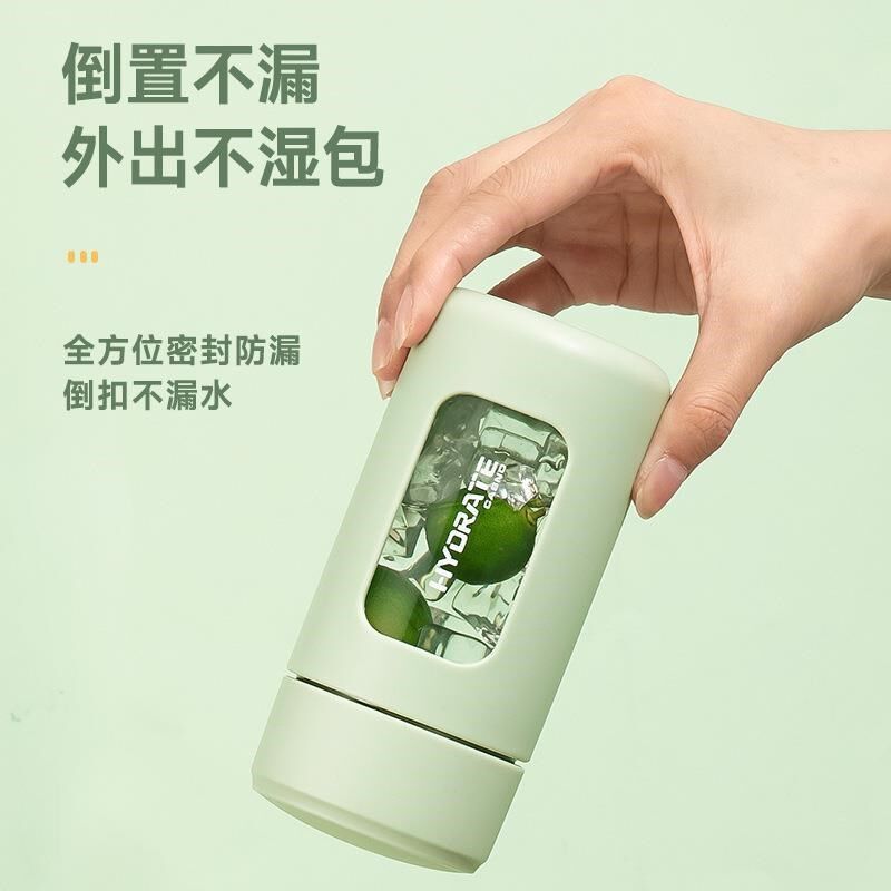 水杯女玻璃杯夏季高颜值男防摔双层隔热便携个人小巧泡茶杯l