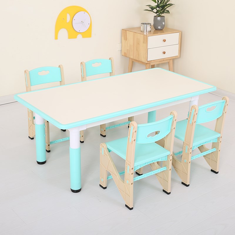 儿童家用学习桌子可涂鸦写字桌塑料幼儿园桌椅套装可升降小长方桌