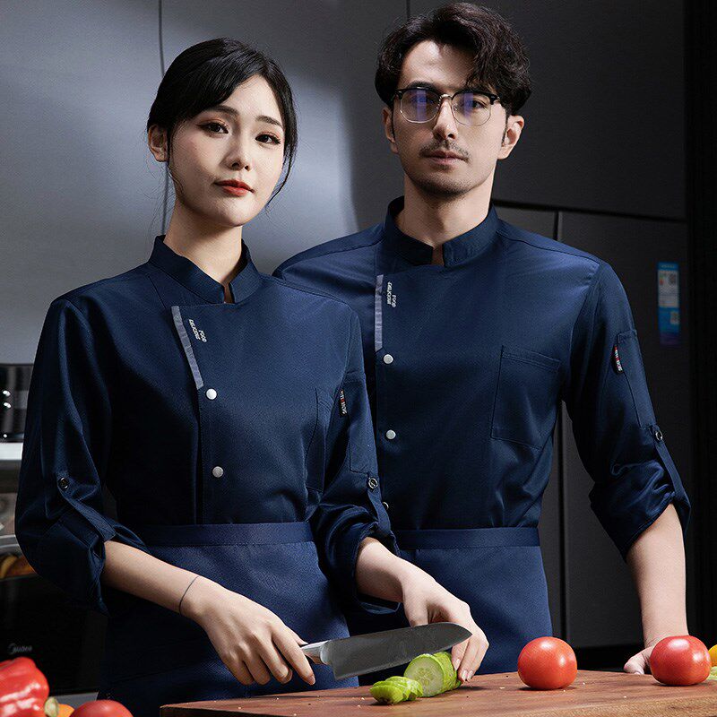 厨师工作服男秋冬装餐饮酒店饭店餐厅厨房食堂烘焙蛋糕厨师服长袖