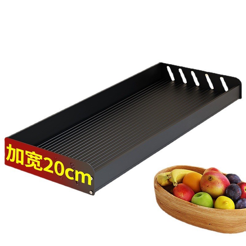 厨房置物架墙上挂架壁挂式隔板免打孔调味料免钉分层墙壁收纳架子