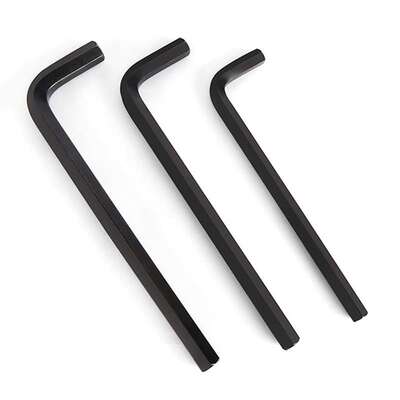 32mm加长铬钒合金钢发黑内六角扳手五金自行车维修六角匙L型扳手