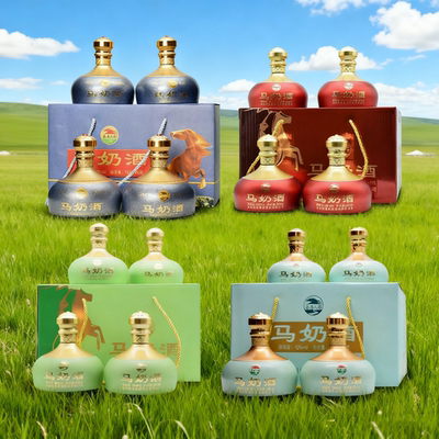 整箱4瓶18度乳白马奶酒套马人家发酵型礼品酒内蒙古特产草原酒