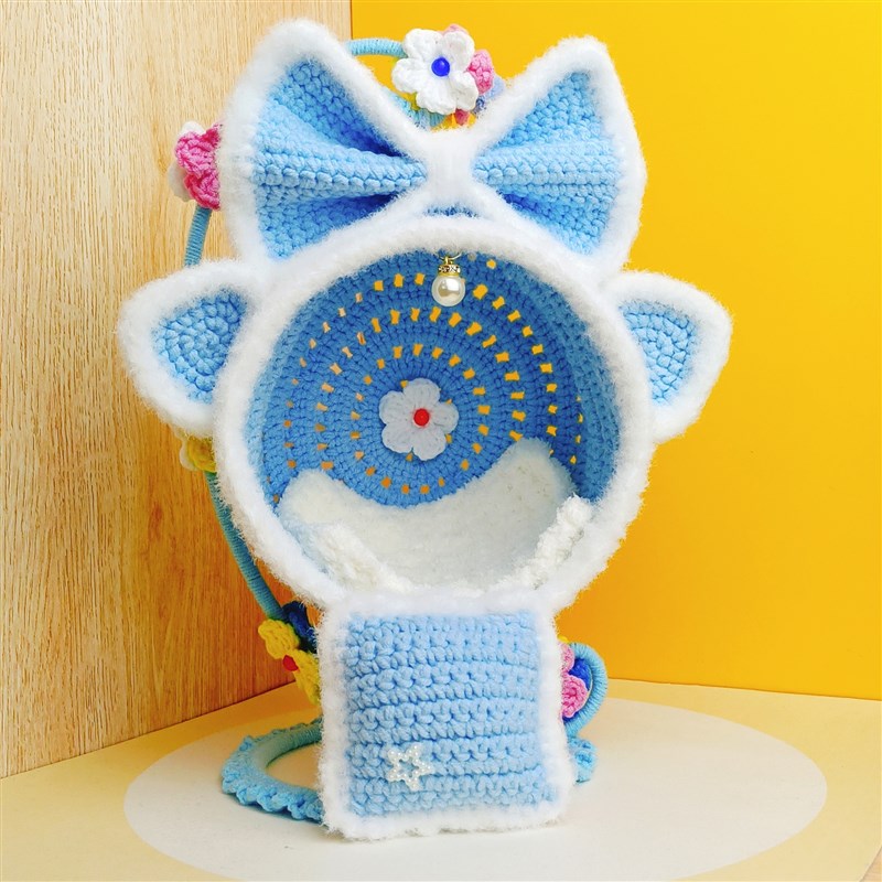 娃用花架玩偶吊椅公仔吊篮手工钩织成品棉花娃娃蜜袋鼯宠物窝礼物