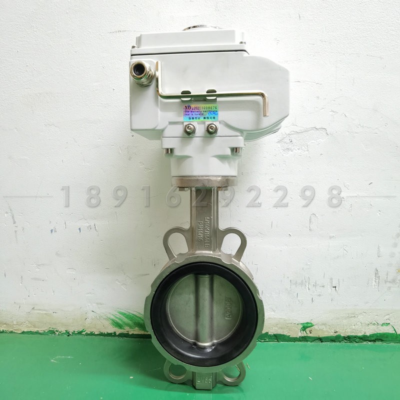 电动对夹蝶阀不锈钢304衬胶衬氟耐酸碱防腐防爆开关调节阀门DN200