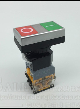 双头 双联 带灯 按钮开关 LA38 APBB 长方头 起动停止 点动 开关