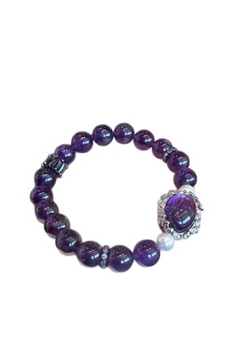 天然紫水晶手链浓郁深紫水晶手串B简约紫色盒子手链小众轻奢手链