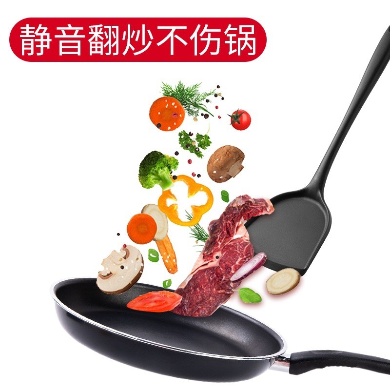硅胶厨具12件套 FDAs不粘锅烹饪铲勺 食物夹油刷刮刀套装加收纳桶