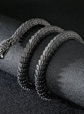 新款上市欧美创i意铸造蛇鳞男款手链 潮人时尚蛇手环机车配饰品