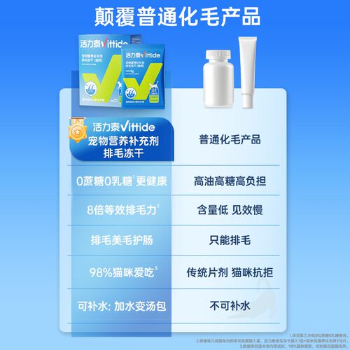 活力泰益生菌排毛功能包猫咪冻干汤包肠胃美毛化毛球膏排毛粉