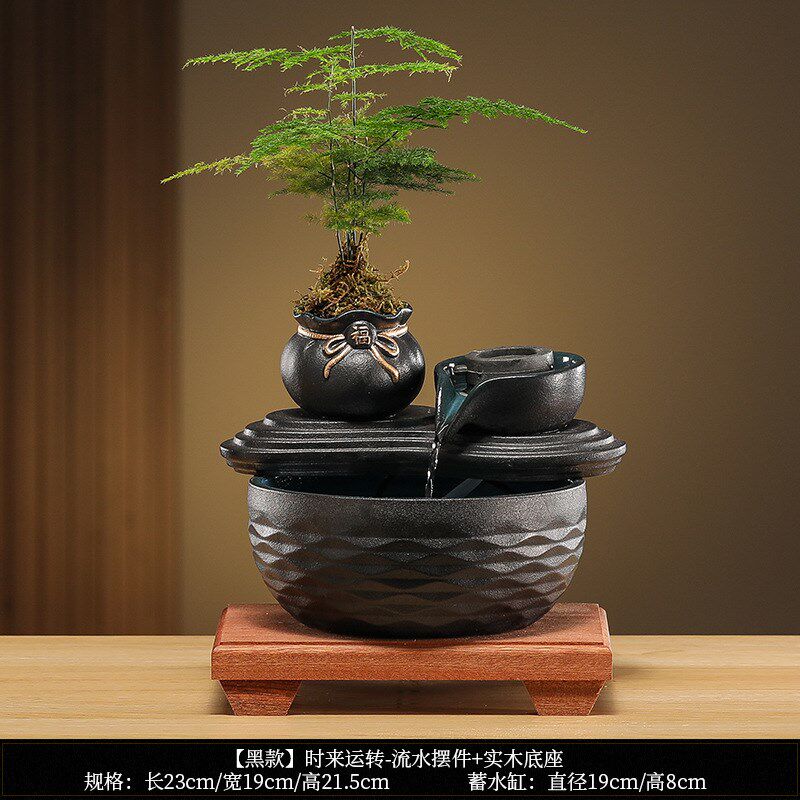 可定LOGdO招财流水摆件企业办公室装饰品桌面公司商务送礼开业礼