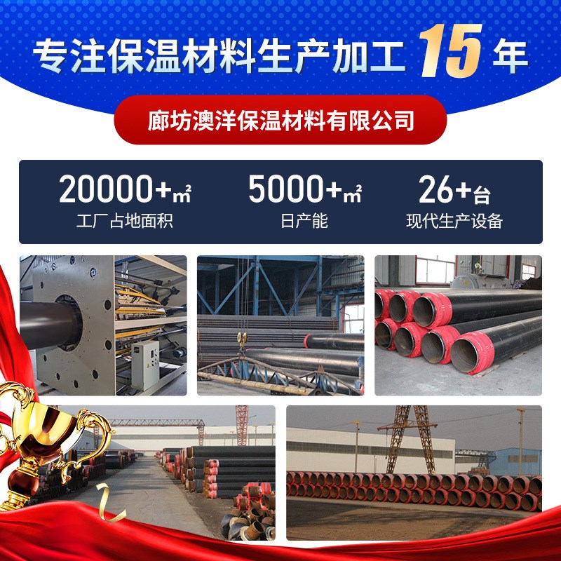 黑夹克高密度聚乙烯保温管热力输送G供暖聚氨酯发泡管加工定制
