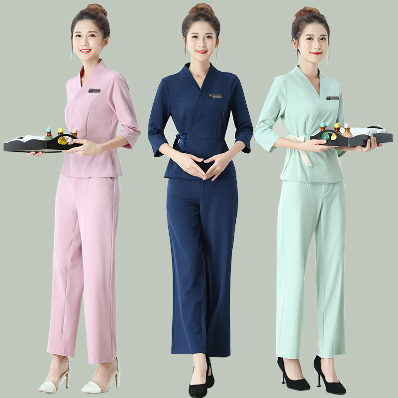 美容师工作服f女春按摩足浴店时尚气质高端美容院皮肤管理技师制