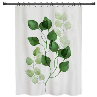 浴室帘子防水挂帘浴帘套装 卫生间洗澡隔断帘子免打孔淋浴房防水布