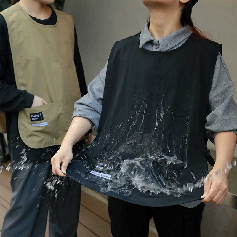 马甲防水围裙新款高级感年轻款餐饮咖啡店工作服定制logo印字