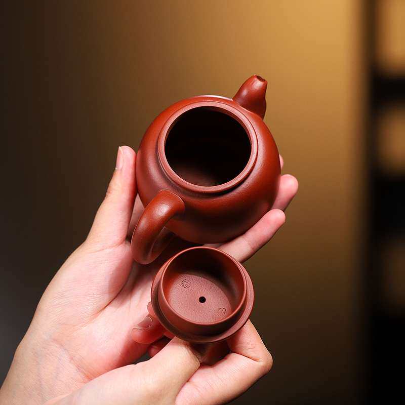 匏尊宜兴紫砂壶纯手工原矿朱泥泡茶壶功夫茶具家用小品160cc茶艺