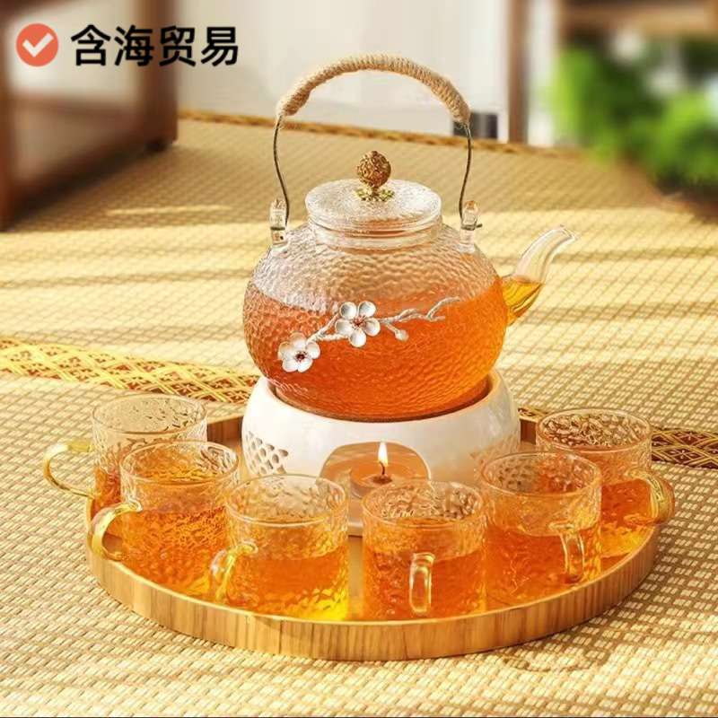 耐热玻璃煮茶壶套装一整套水果花茶具过滤电陶炉蜡烛底座加热保温