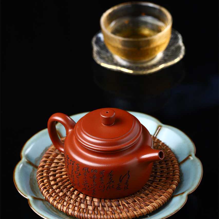 刻景德钟壶紫砂壶厂家宜兴名家纯全手工原矿龙血砂茶壶跨境