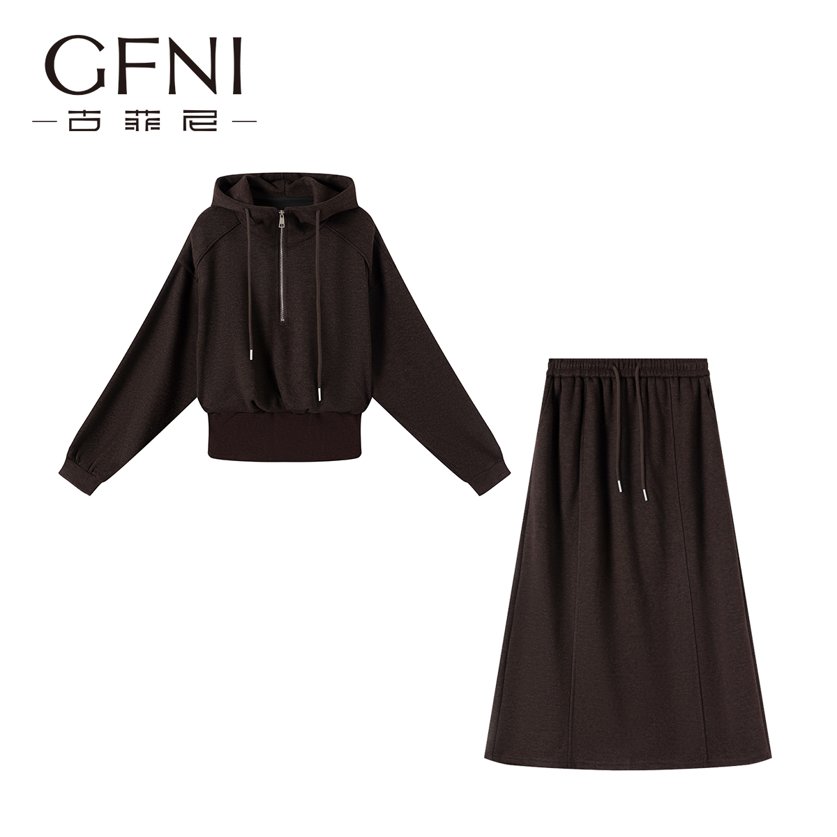 【春春Spring】极简休闲长袖抽绳时尚轻职风时尚套装#25GFNA93
