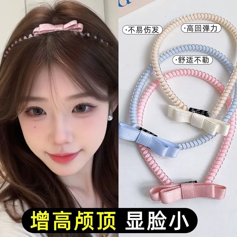 蝴蝶结电话线发圈发箍2025新款高级感扎头发发绳甜美百搭发带头饰