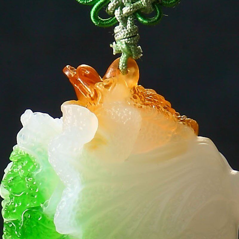 古法满玉琉璃百财汽车挂件汽车用品汽车挂饰白菜汽车吊坠汽车内饰