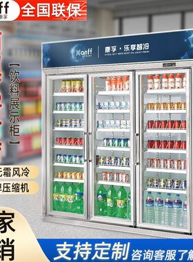 康孚直供料啤酒展256示便柜商用门风冷超市利店双设备饮柜冷
