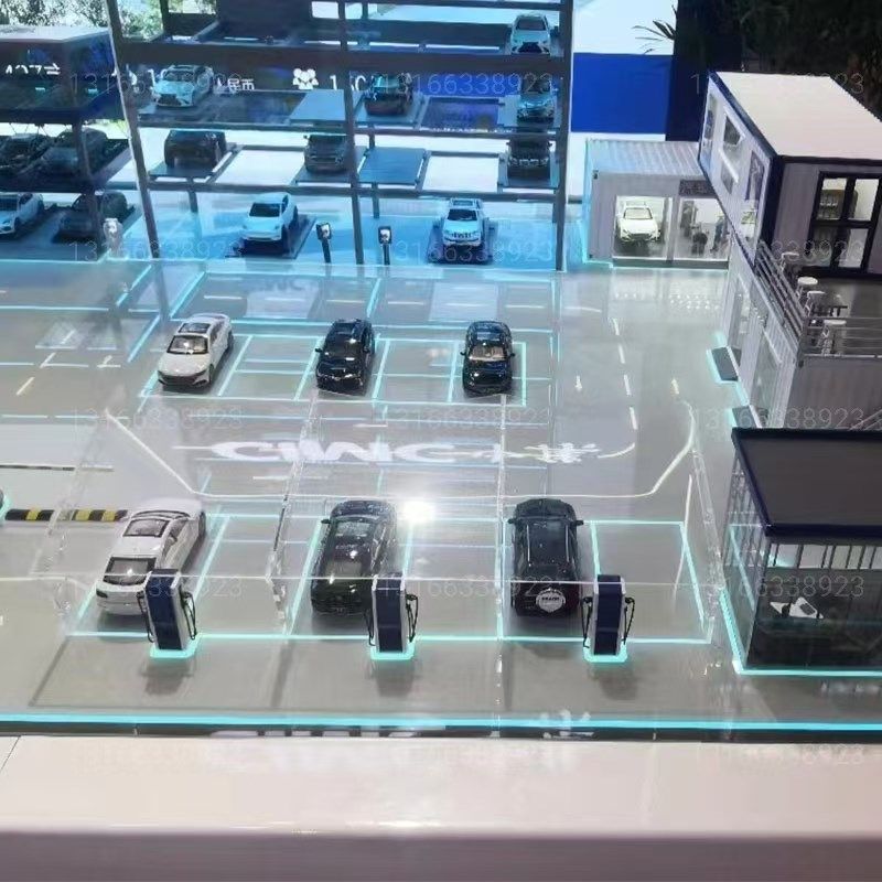 订做无现货立体车库模型 智能动态停车场模型 智慧交通沙盘模型