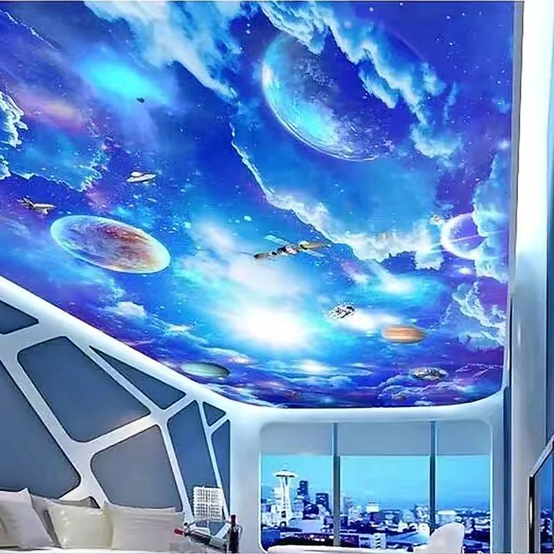 现货速发星空软膜天花吊顶透光膜灯膜高清uv软膜V装修星空膜安装
