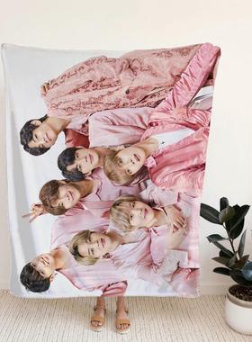 防弹少年团BTS 法兰绒毛毯办公室空调午睡盖毯休闲小毯子粉丝周边