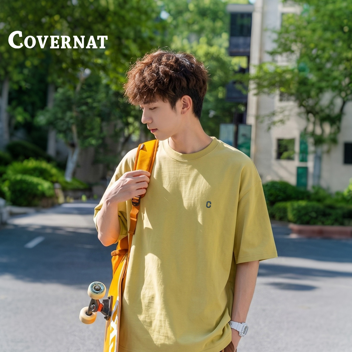 COVERNAT韩国小C短袖男款2026款夏季t恤纯棉打底衫宽松套头休闲风