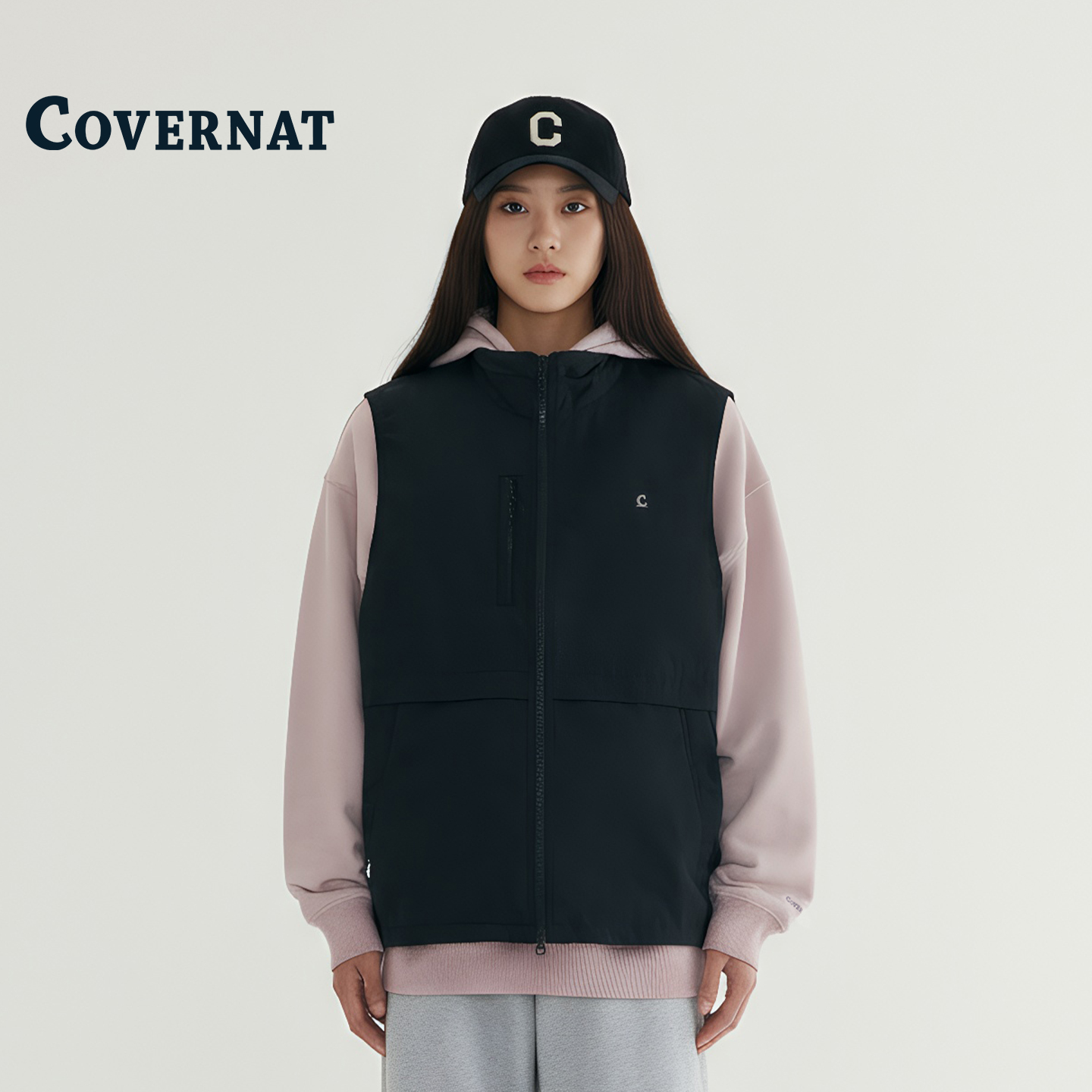 COVERNAT韩国马甲美式宽松机能风