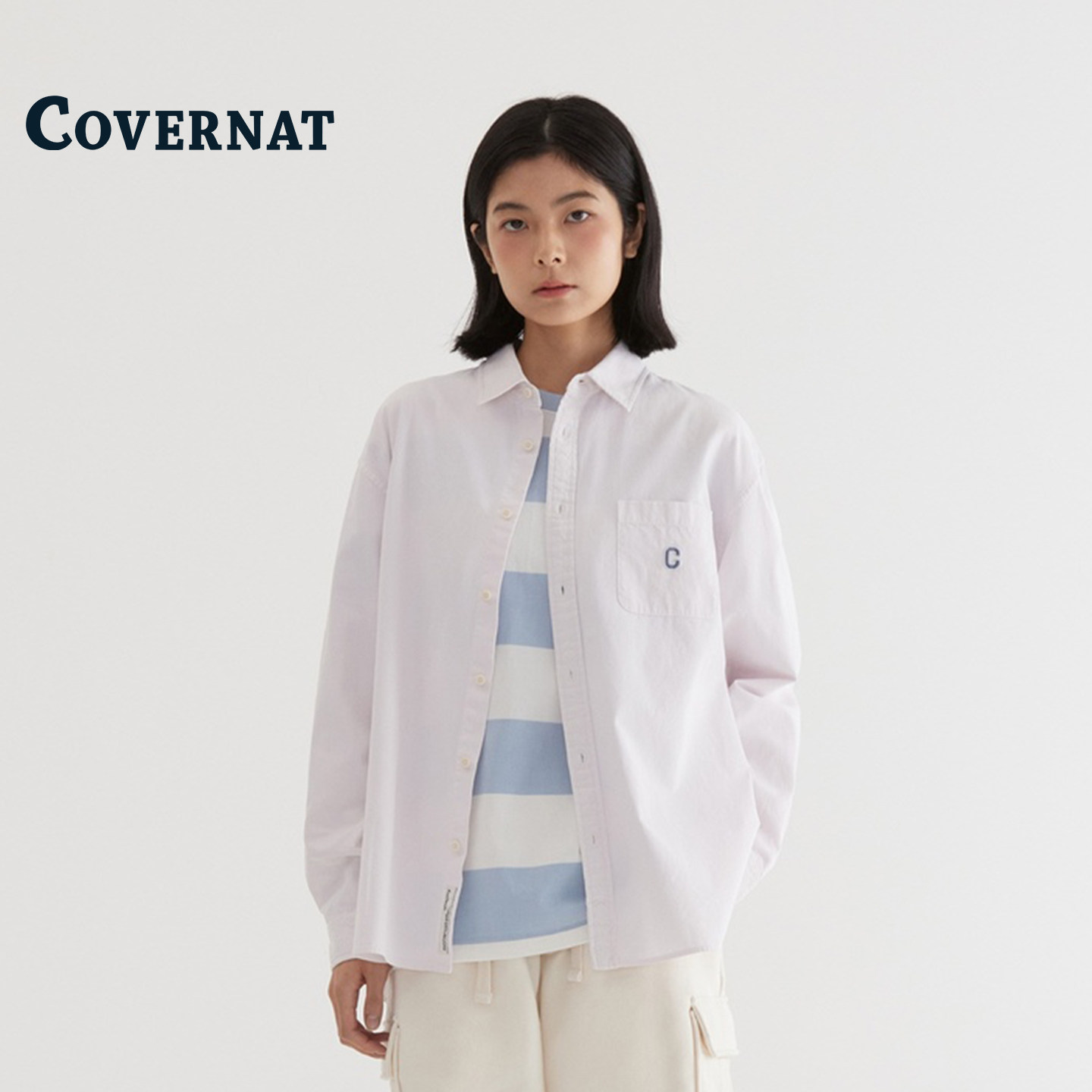 COVERNAT韩国衬衫女高级感轻奢减龄洋气长袖上衣休闲百搭情侣衬衫